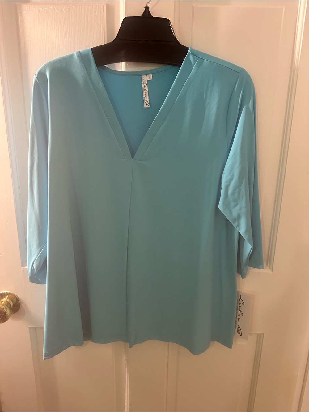 Lulu-B Aqua V-Neck Tunic Top